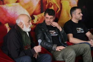 Борис Луканов, Велислав Павлов и Илиян Джевелеков на пресконференцията след прожекцията на филма на ,,Златна роза'' 2017