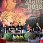 Част от екипа на филма на пресконференцията след прожекцията на филма на ,,Златна роза'' 2017